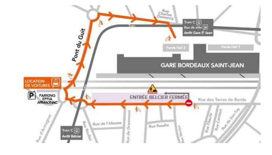Gare Bordeaux Saint-Jean : l'accès Belcier fermé à partir du 29 août