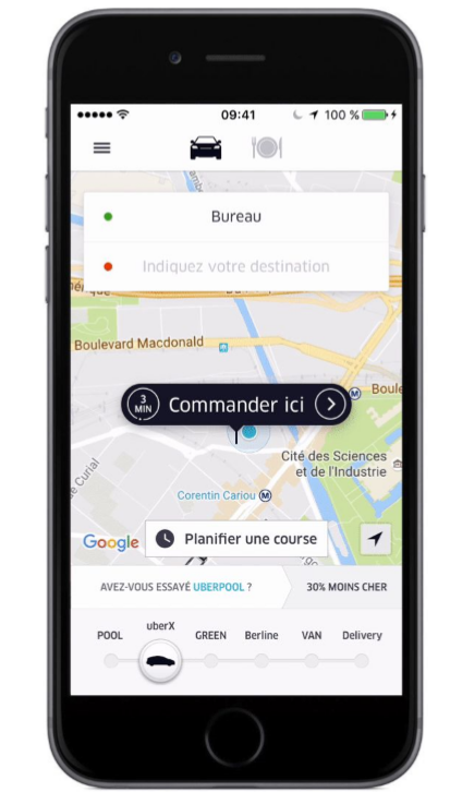 Avant-première: Uber se réserve à l'avance à Paris