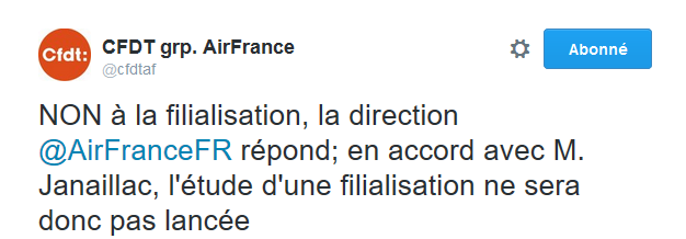 Air France renonce à la filialisation de sa maintenance