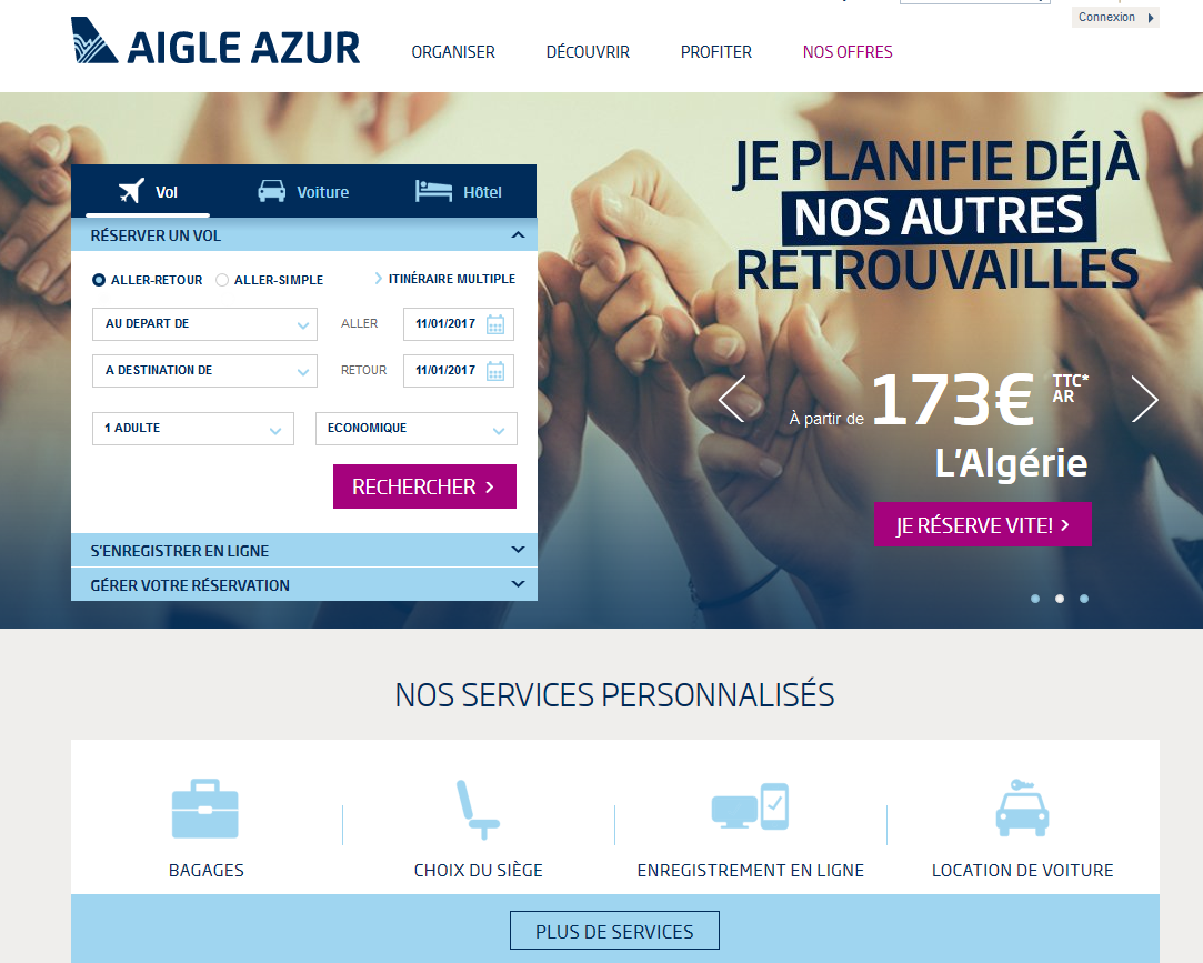 Coup de jeune pour le site web d’Aigle Azur