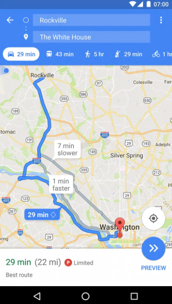 Google Map va aider les voyageurs d'affaires à trouver une place de parking
