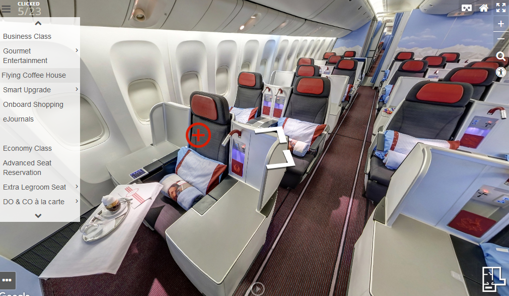 Austrian Airlines : les voyageurs d'affaires peuvent choisir leur siège après une visite virtuelle à 360°