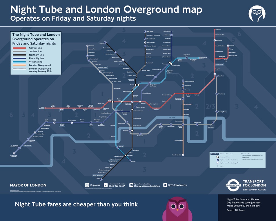 Métro de Londres : une 6ème ligne nocturne en décembre