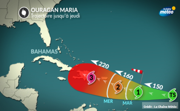Maria perturbe les vols pour la Guadeloupe et la Martinique