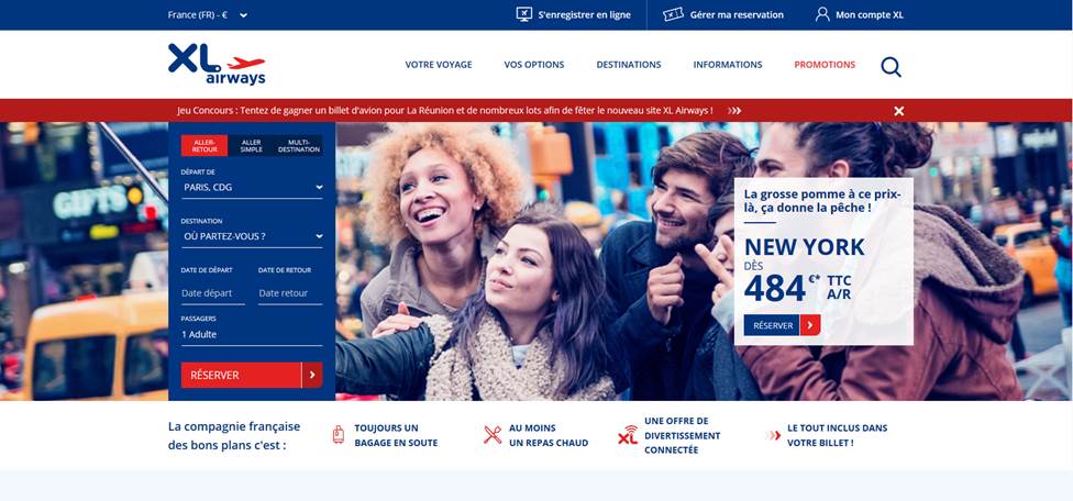 XL Airways donne un coup de jeune à son site web