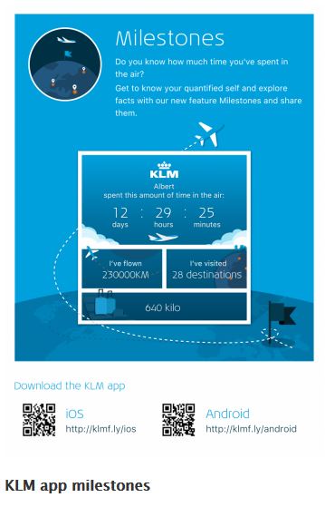 L'appli KLM compte les heures de vol des voyageurs d'affaires