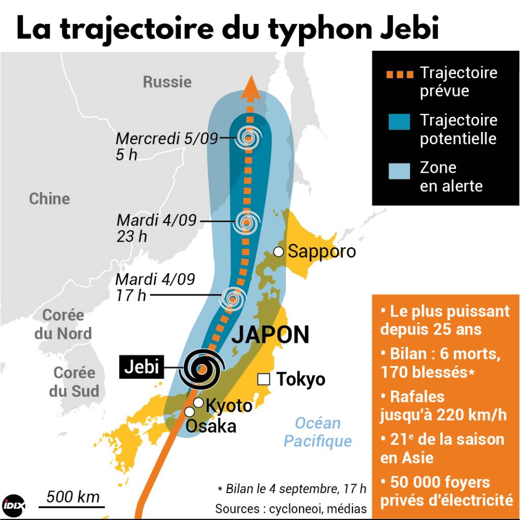 Japon : l'aéroport d'Osaka reste fermé ce mercredi 6 septembre