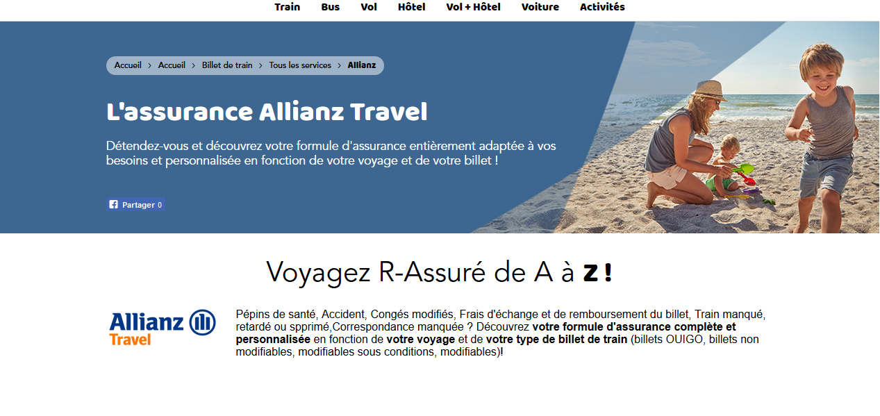 SNCF : évitez de prendre l'assurance Allianz Travel avec vos billets de train