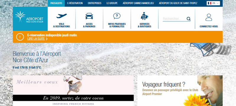 Aéroport de Nice : l'e-réservation indisponible, ce jeudi matin