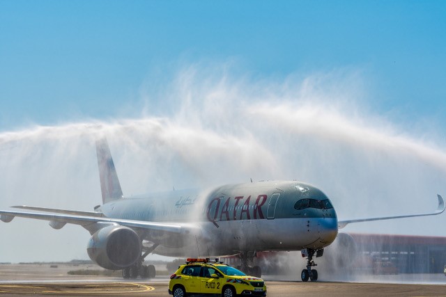 L'A350-900 de Qatar Airways a atterri à Nice