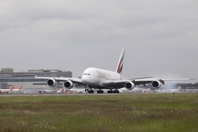 L'A380 d'Emirates est sur Gatwick