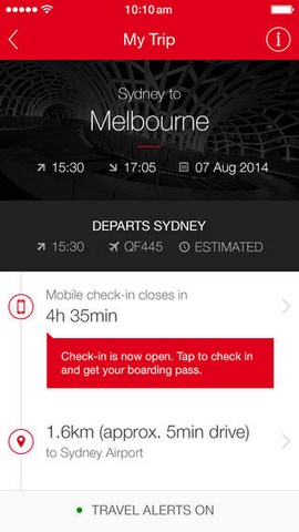La nouvelle appli iPhone de Qantas joue les copilotes
