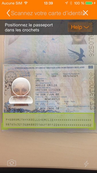 L'appli EasyJet scanne les passeports