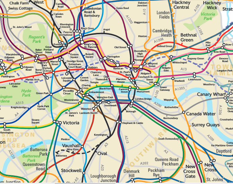 Une carte qui rend le métro de Londres plus réaliste