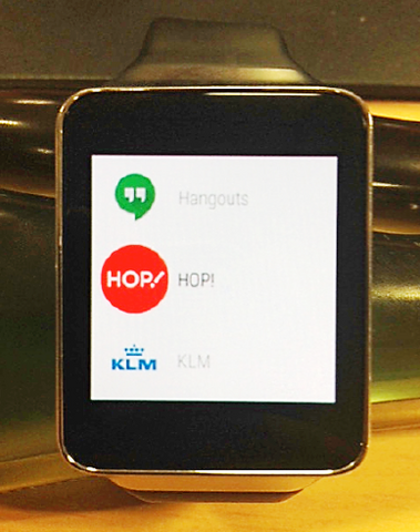 Hop! atterrit sur la Smartwatch d'Android