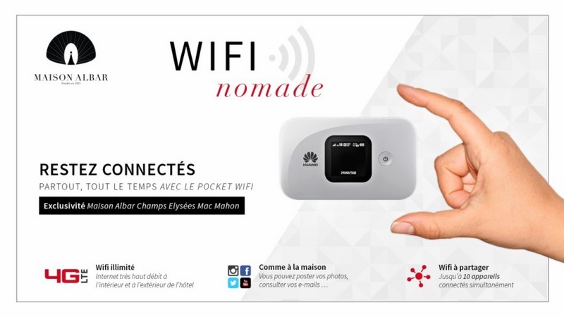 Un hotspot wifi pour les clients d'un hôtel parisien