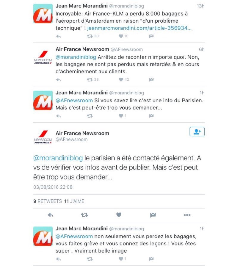 Quand le web d’Air France s’attaque à Morandini