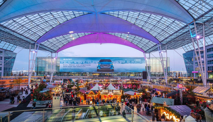 L'aéroport de Munich a ouvert son traditionnel marché de Noël