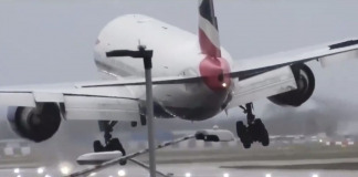 Tempête Ciara : atterrissage raté et remise des gaz à Londres Heathrow - Vidéo